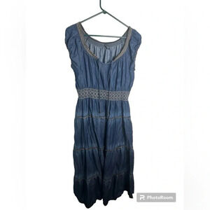 Lapis Western Smock dress in a denim like blue Size 2XL